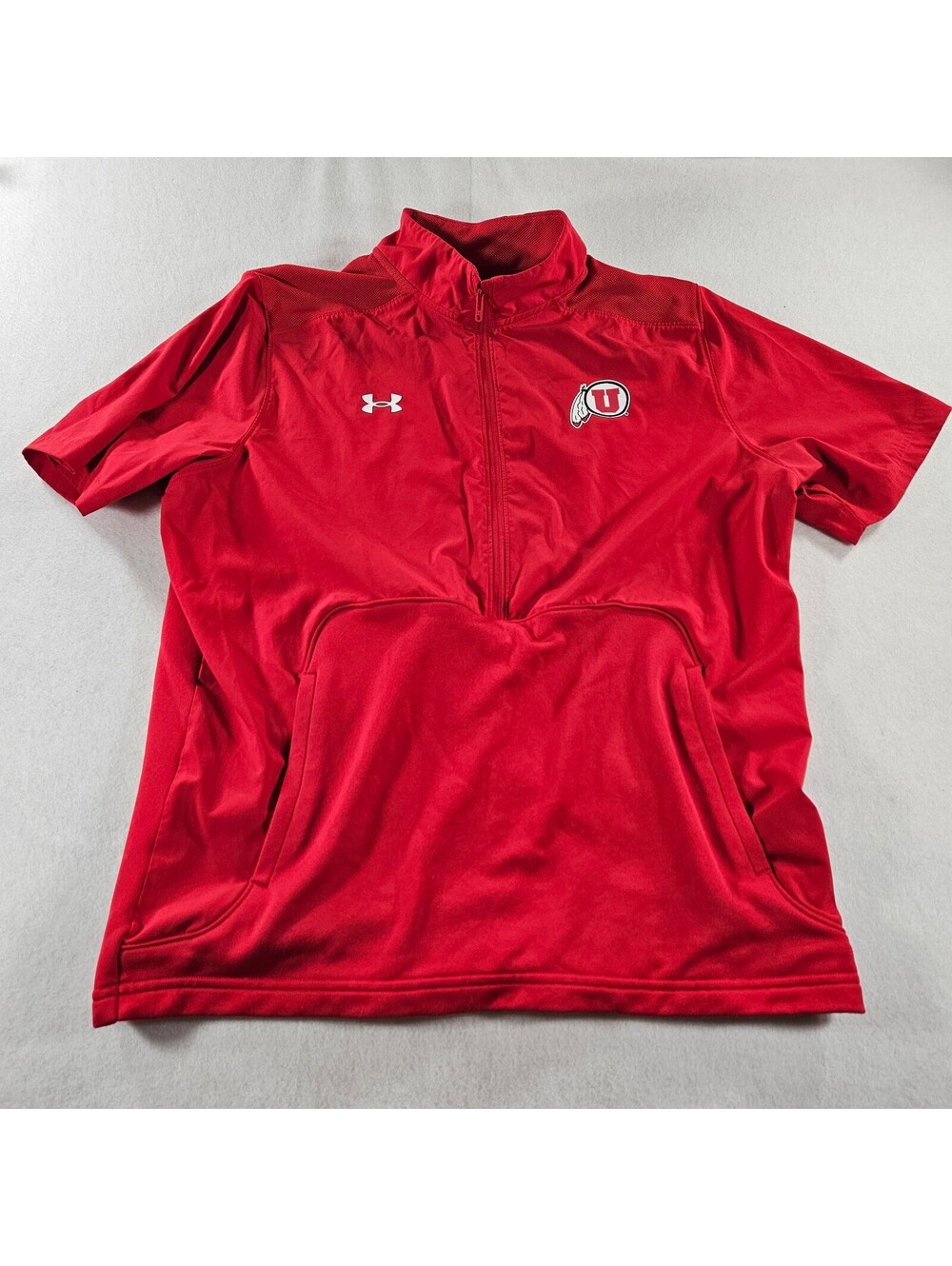 Under Armour Utah Utes Quarter Zip Pullover Short Sleeve Women's LG Red NCAA